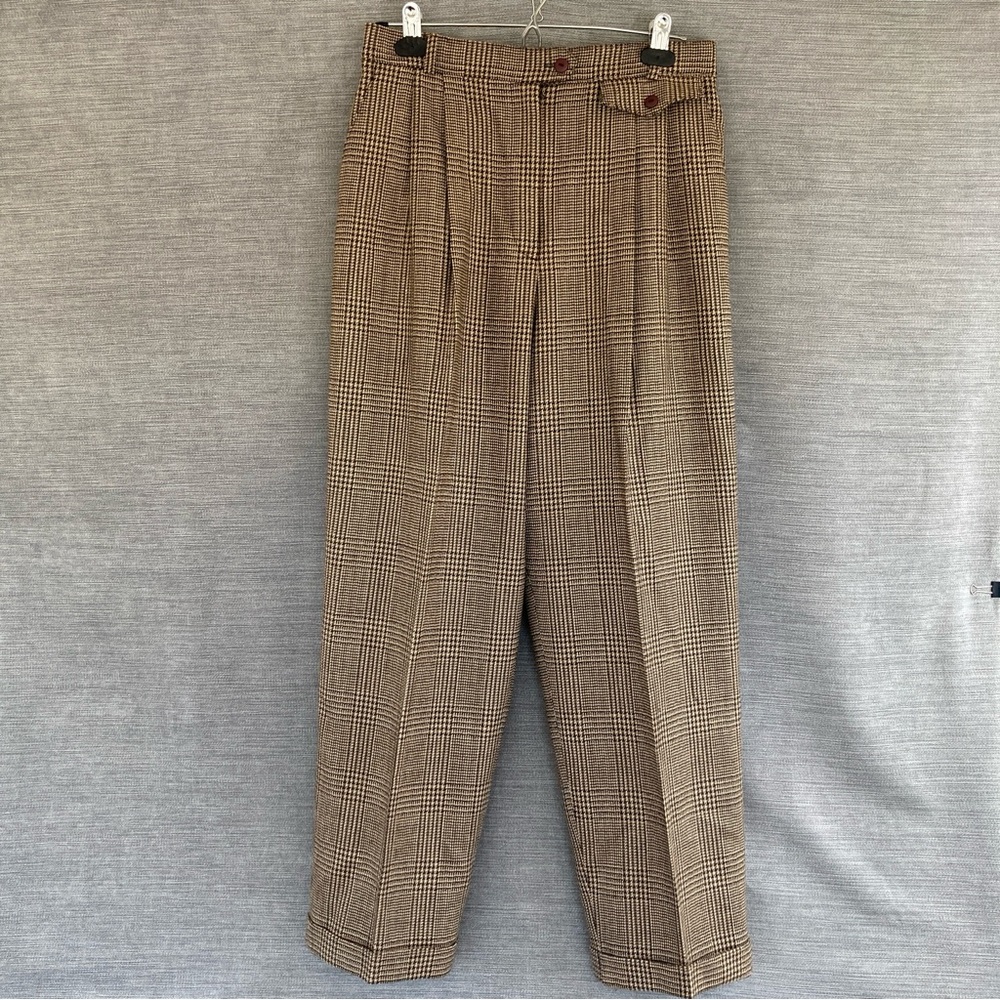 VTG Oraz Women’s Wool Trouser Brown Houndstooth